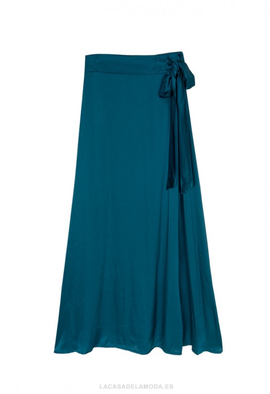 Falda midi azul 