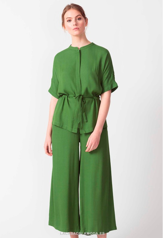Pantalón ecológico verde mujer