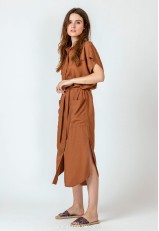 Vestido camisero marrón